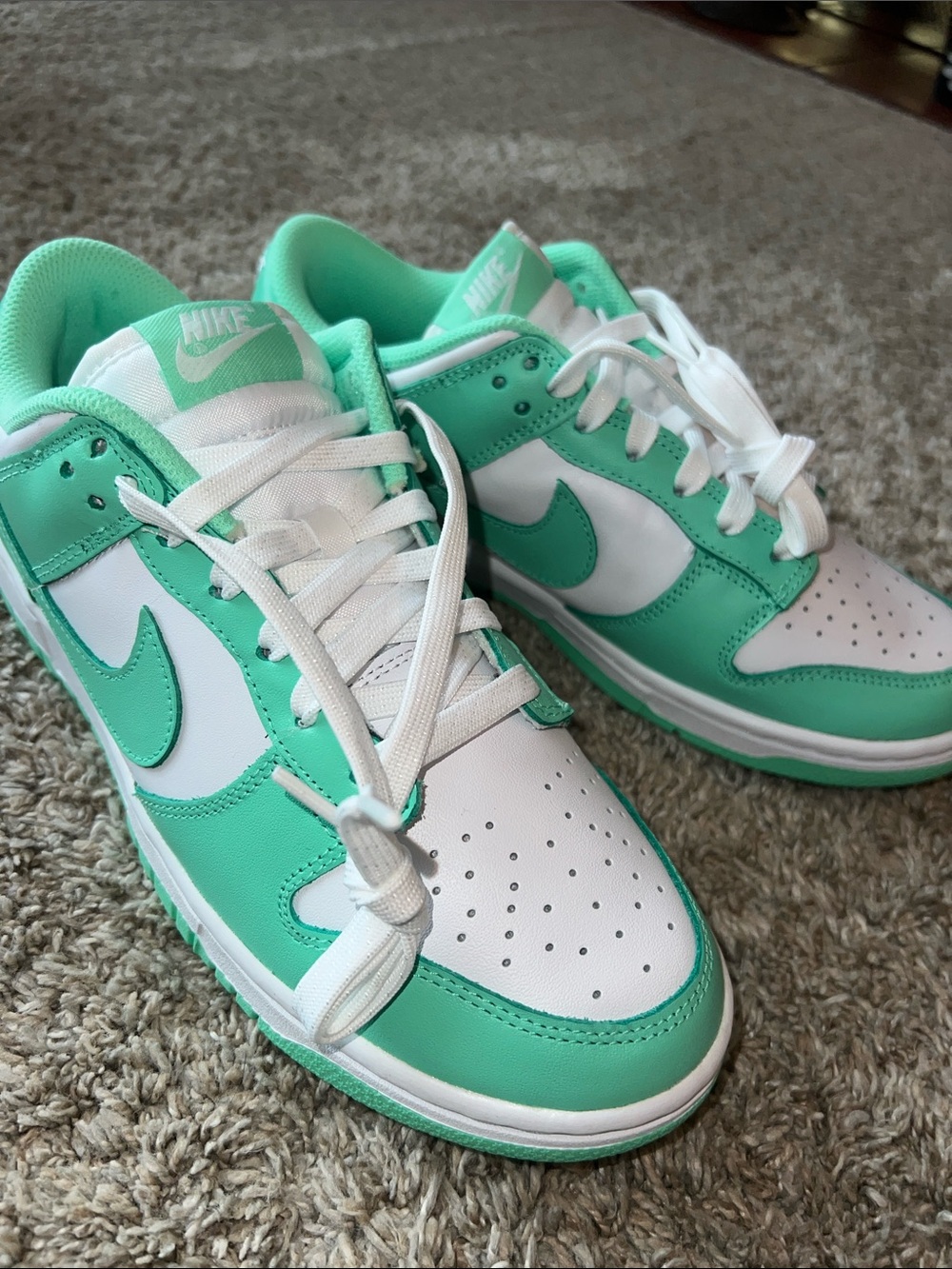 BRAND NEW - NEVER WORN!!! Nike Low-Top Dunks in Mint & White